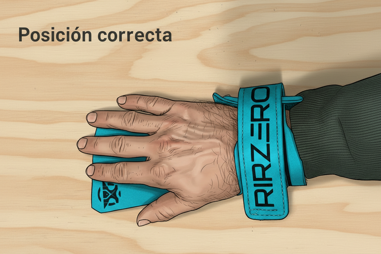 Calleras y muñequeras RIRZERO estilo manga a color con fondo de madera