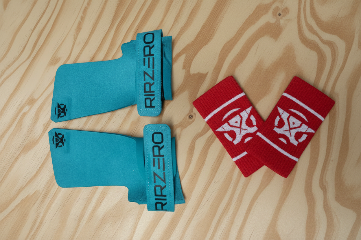 Pack azul turquesa-rojas con muñequeras pequeñas