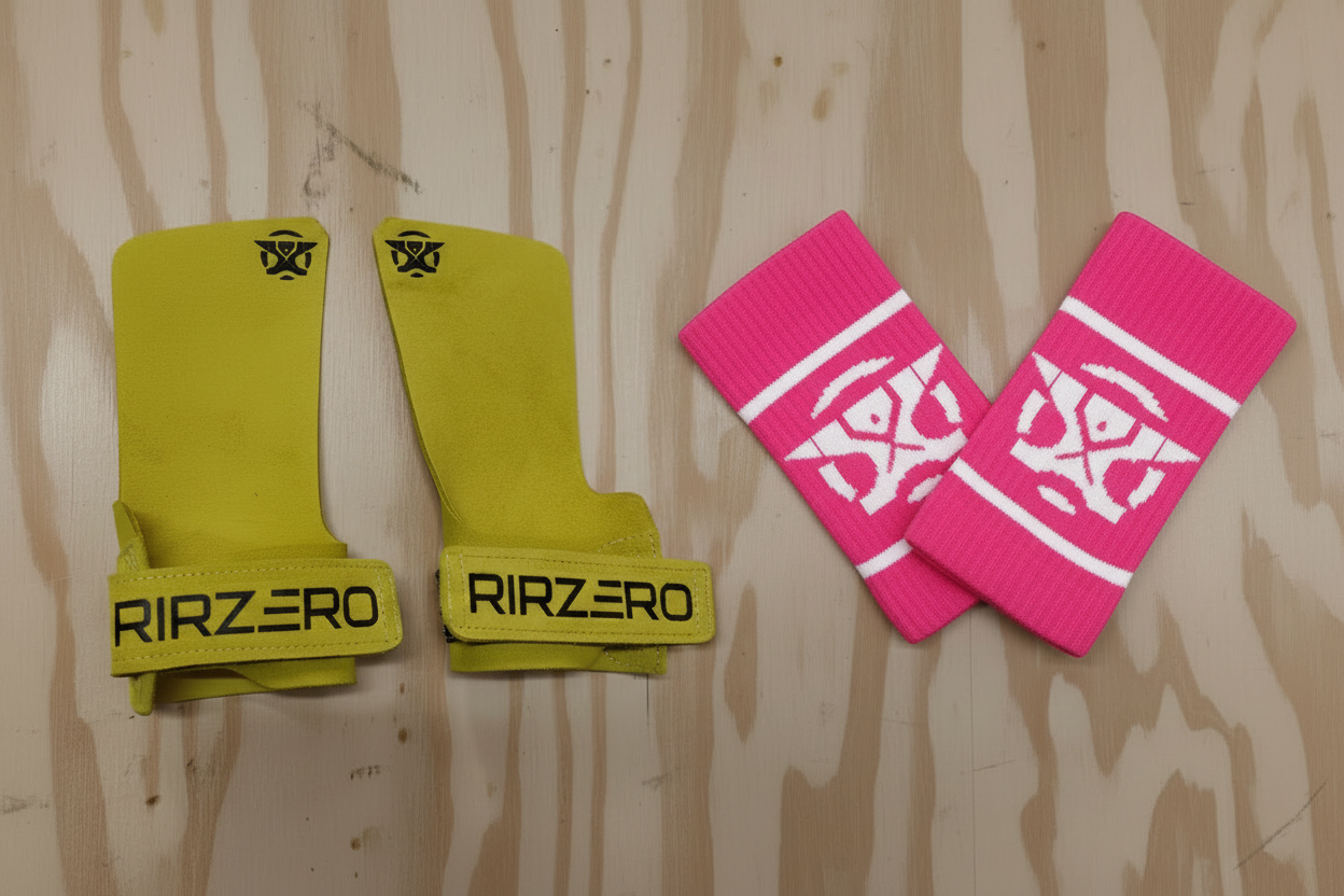 Pack calleras amarillas y muñequeras rosas en V RIRZERO