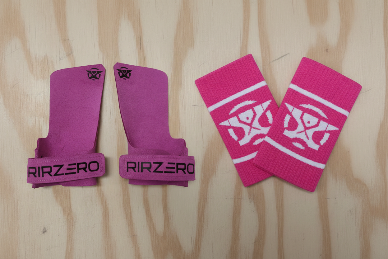 Pack calleras rosas y muñequeras rosas en V cerrada RIRZERO